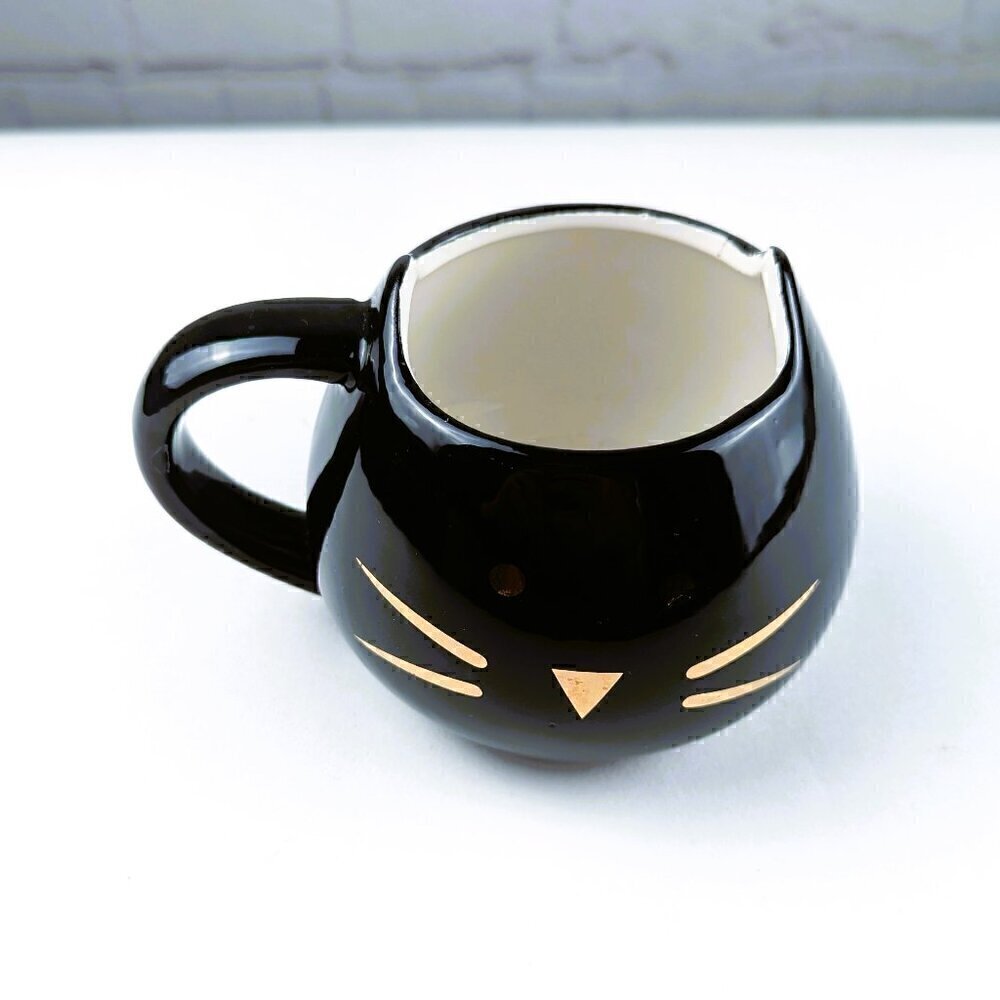 Black Cat Mug w/ Rose Gold Features